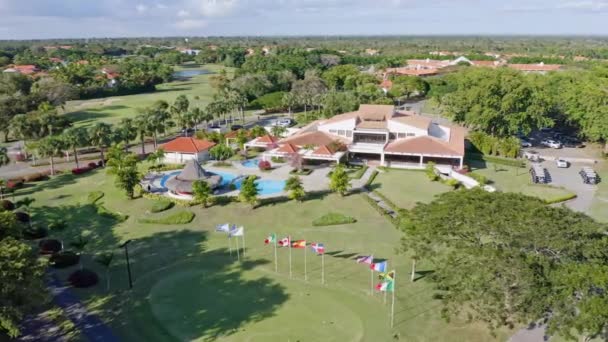 Aerial View Metro Country Club Hotel Outdoor Swimming Pool Next — Video Stock