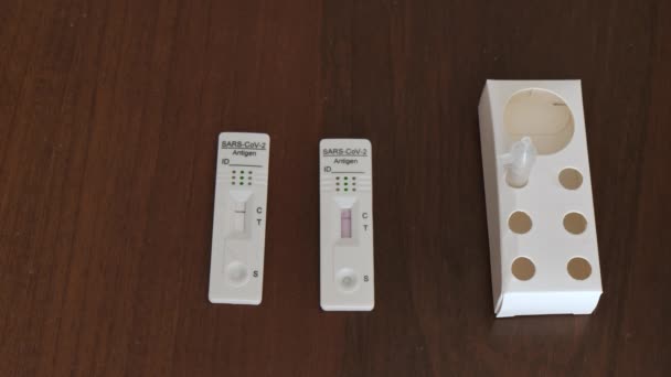 Rapid Swab Test Lateral Flow Antigen Sars Covid Corona Virus — Stock videók