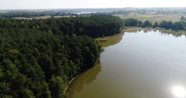 Flygfoto Natur Landskap Utsikt Över Kashubian Pommern Lake District Polen — Stockvideo