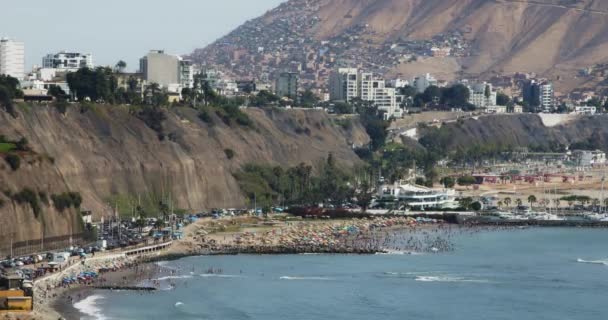 Costa Verde Beach Chorrillos Lima Peru 24Fps Timelapse — Stockvideo