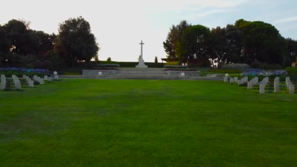 Der Kriegsfriedhof Des Flusses Sangro Torino Sangro Chieti Italien — Stockvideo