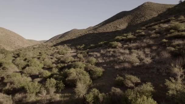 Moving Aerial View Hills Brush Mountains Southern California — Vídeo de stock