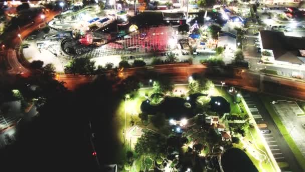 Luci Lampeggianti Luminose Del Parco Divertimenti Orlando Città Vecchia Vista — Video Stock