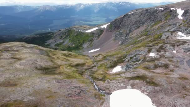 Beautiful Valleys Mountains Crater Lake British Columbia Canada Wide Angle — стокове відео
