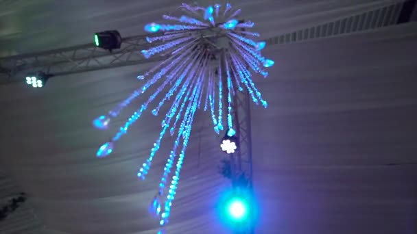 Traditional Wedding Disco Lights Decor Indoor Party Event Abstract Shot — Stock video