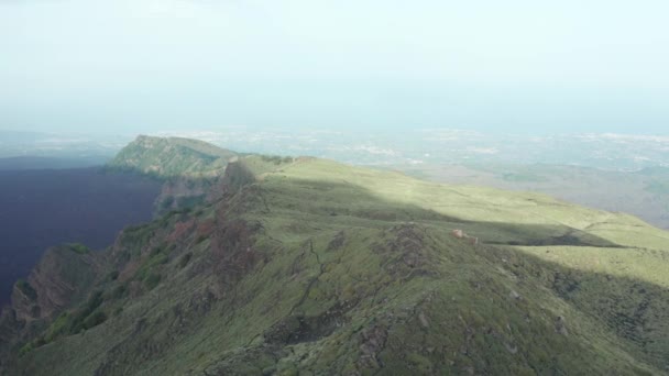 Drone Flying Bove Valley Etna Volcano Italy — Stockvideo