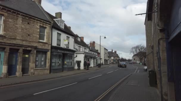 Quaint Village High Street Rural England Pan Right Left — Stockvideo