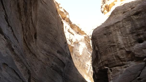 Passeggiata Turistica Nel Canyon Sis Attrazione Principale Giordania Destinazione Turistica — Video Stock