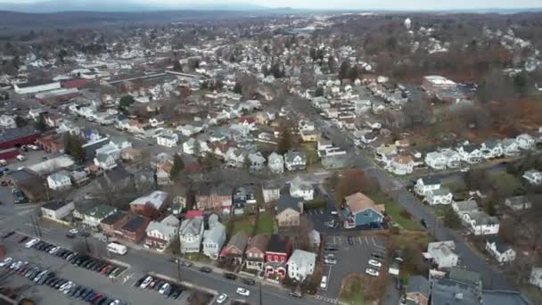 Downtown Kingston New York Stato Usa Drone Veduta Aerea Strade — Video Stock