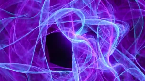 Abstract Neon Light Energy Aurora Looping Purple Energy Flow Futuristic — Stock Video