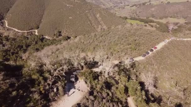 Line 4X4 Trying Climb Extreme Road Training Course Track Aerial — Stok video