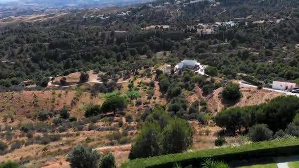 Revealing Drone Shot Finca Wedding Venue Southern Spain Showing Wedding — Vídeos de Stock