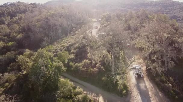 Kelompok Pelatihan 4X4 Trek Road Course Pandangan Drone Udara — Stok Video