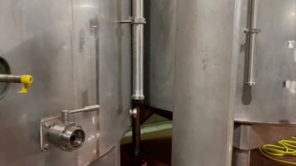 Devatting White Wine Steel Tanks — Video Stock