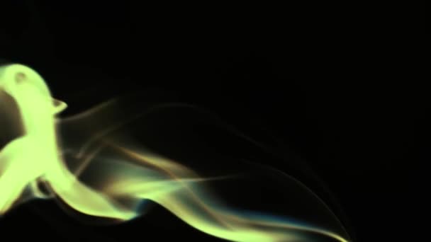 Abstract Yellow Hot Color Smoke Black Background Slow Motion Realistic — Vídeo de Stock