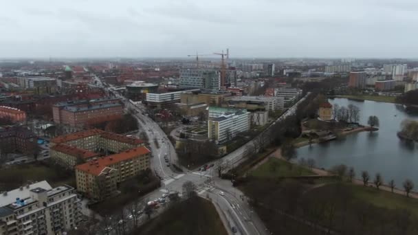 Malmo Urbanscape Sweden Aerial Panoramic View — Video