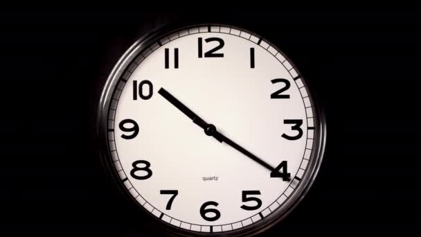 Zoom Une Horloge Moderne Sans Marque Dans Temps Couvrant Heures — Video