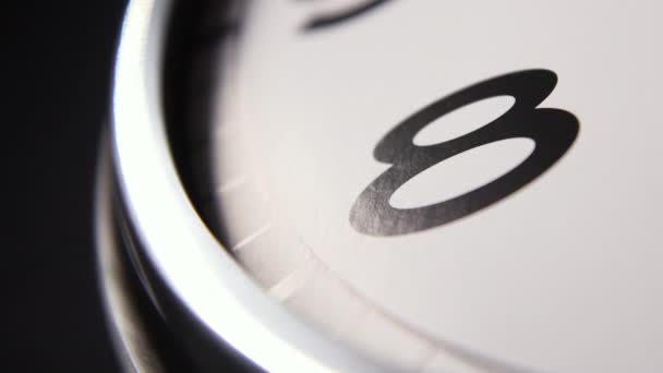 Zoom Out Closeup Modern Clock Hands Timelapse Pass Digits — Vídeo de Stock