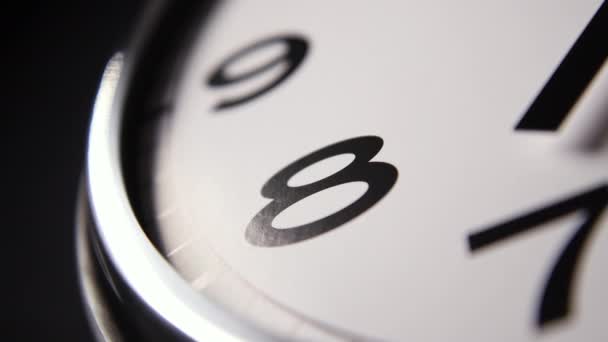 Zoom Closeup Modern Clock Hands Timelapse Pass Digits — Vídeo de Stock