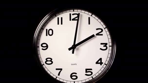 Zoom 未命名的现代时钟 涵盖14个小时的时间 运动模糊 — 图库视频影像