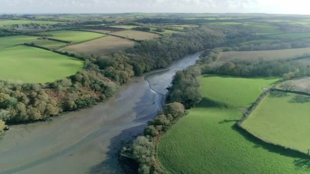 Aerial Frenchman Creek Cornwall Reino Unido Tornado Famoso Pelo Autor — Vídeo de Stock