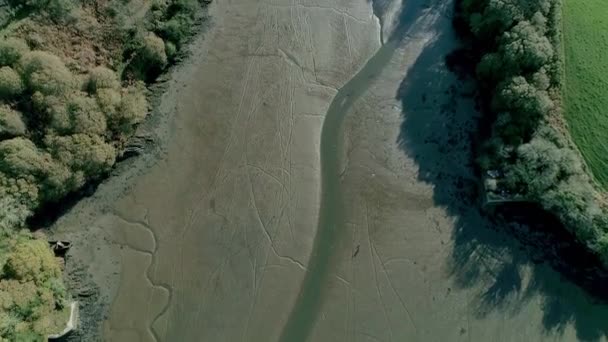 Top Aerial European Creek Gully — стоковое видео