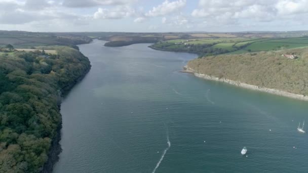 Stunning Vista Aerial Helford River — Video Stock