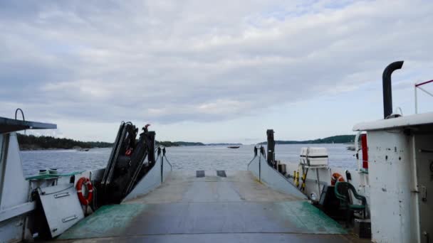 Pov Von Großen Frachtschiffen Schiffstransport Güter Auf Hoher See Nordic — Stockvideo