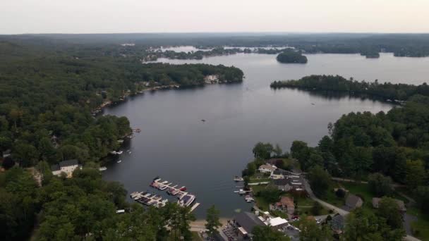 Aerial View Overlooking Reid Smith Cove Indian Ranch Venue Webster — Video Stock