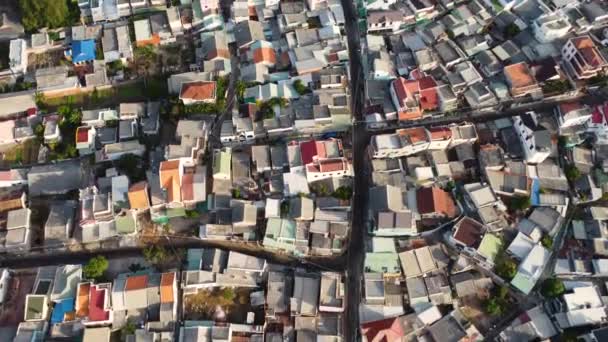 Vast Dense Living Area Buildings Narrow Streets Mui Town Vietnam — Stock Video