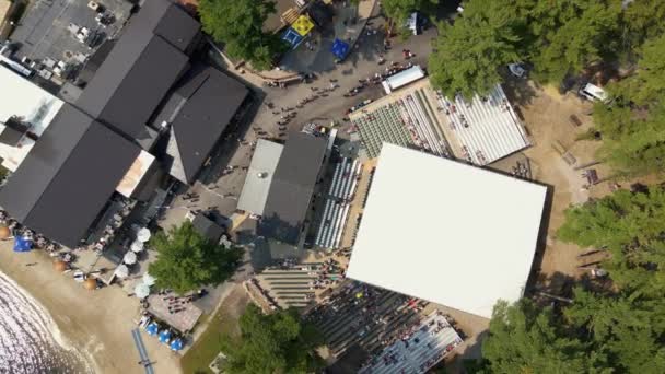 Vista Aérea Sobre Escenario Del Rancho Indio Webster Arriba Hacia — Vídeos de Stock