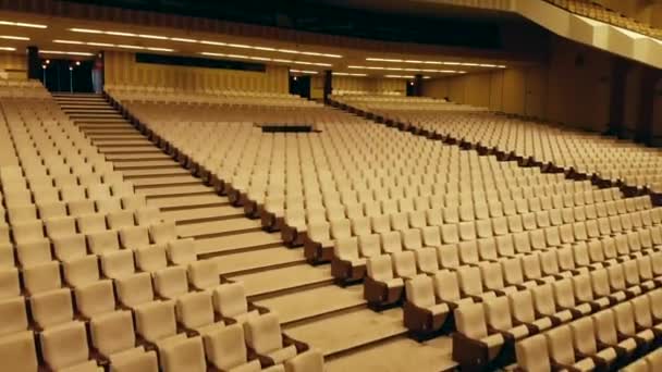 Empty Seats Auditorium Prague Congress Centre Covid Pandemic Concept People — Stock Video