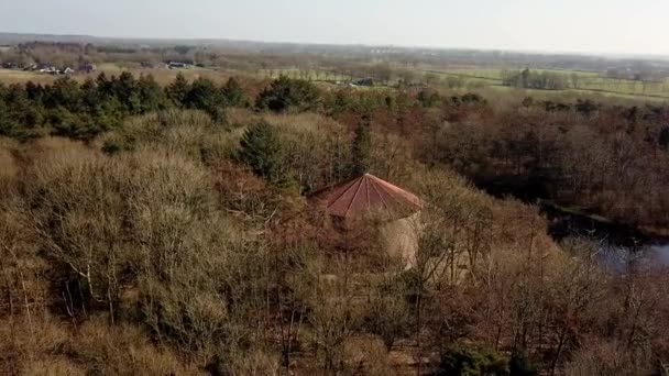 Art Storage Kunstbunker Paasloo World War Overijssel Netherlands Europe Aerial — ストック動画