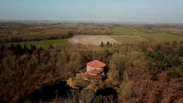 Art Storage Kunstbunker Paasloo World War Overijssel Netherlands Europe Aerial — Stock Video