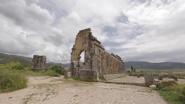 Volubilis Μια Αρχαία Ρωμαϊκή Πόλη Στο Μαρόκο — Αρχείο Βίντεο