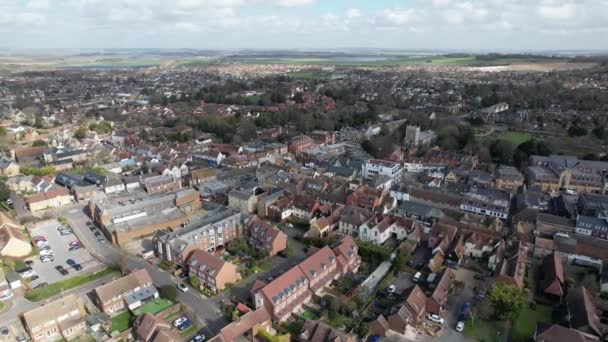 Royston Town Center Hertfordshire Aerial View — 비디오