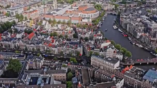 Amsterdam Hollanda Hava Yolları V33 Yüksek Açılı Kuş Bakışı Lar — Stok video
