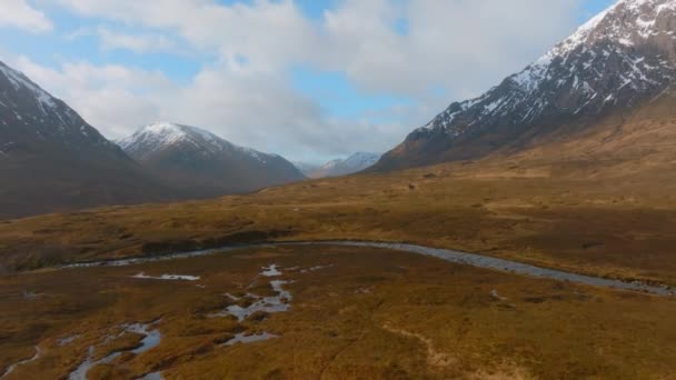 Glencoe Invercoe Glen Etive地区周围的苏格兰高地 — 图库视频影像