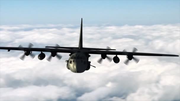 Airial 130空飛ぶ高高度とローリング左 — ストック動画