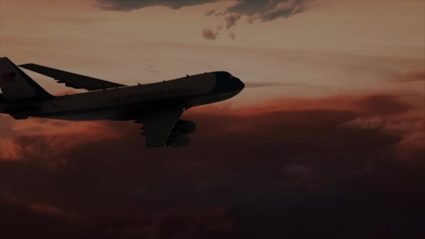Fuerza Aérea Aérea Uno Anochecer — Vídeo de stock