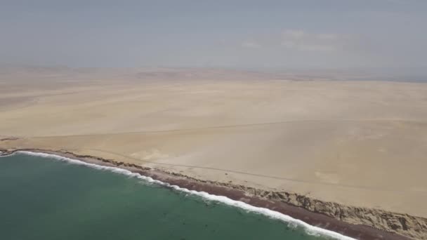 Nella Riserva Nazionale Paracas Oceano Pacifico Incontra Infinite Sabbie Desertiche — Video Stock