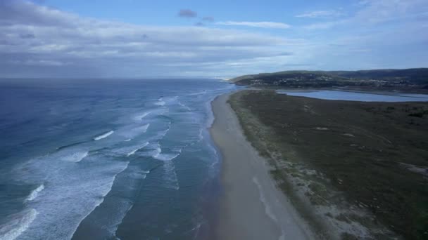 Stranden Baldaio Corua Spanien — Stockvideo