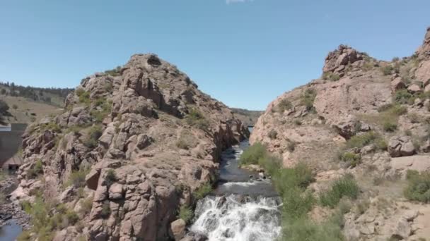 Voo Aéreo Até Gaivota Batata Para Reservatório Tarryall Colorado — Vídeo de Stock