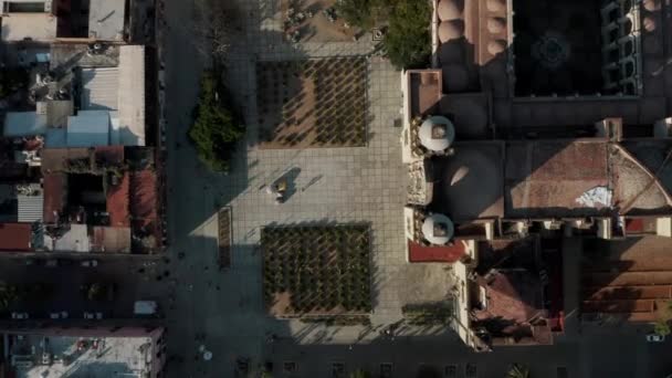 Top View Cathedral Santo Domingo Oaxaca Mexico Εναέρια Λήψη Drone — Αρχείο Βίντεο