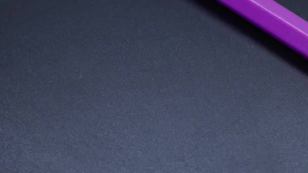 Purple Colored Pencil Crayon Rotating Macro Shot Zoom Close Video — Stock videók