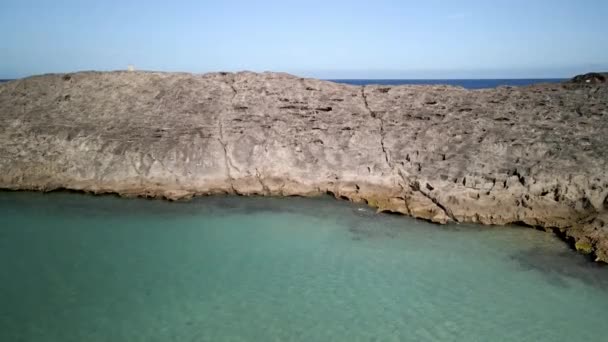 Drone Beach Take Crystal Clear Blue Water Beach — Wideo stockowe