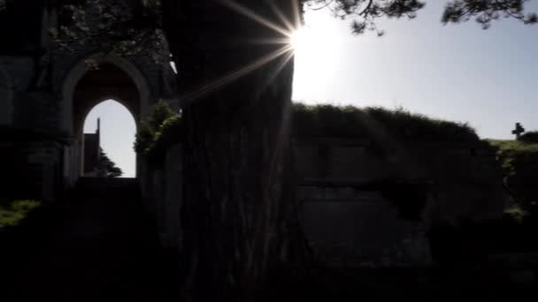 福特公司公园墓地的全景照片 阳光明媚 漏得很轻 英国普利茅斯 — 图库视频影像