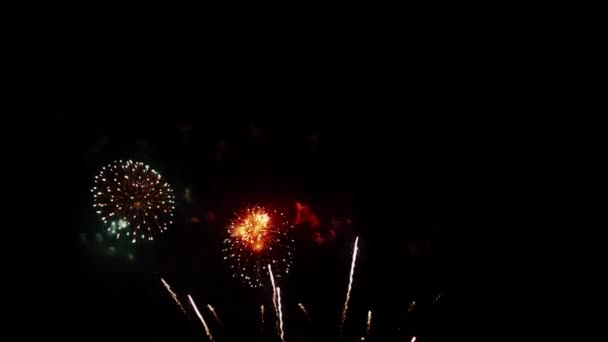 Schleife Nahtlos Von Echtem Feuerwerk Hintergrund Eine Abstrakte Unschärfe Von — Stockvideo