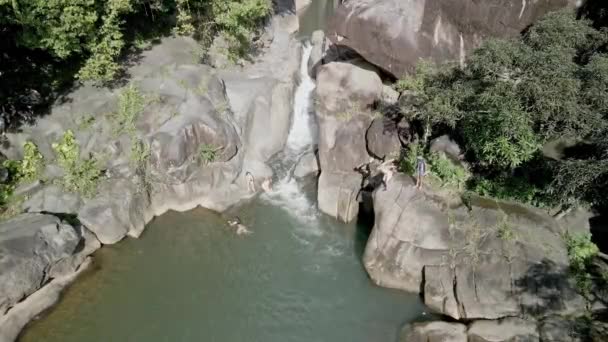 Drone Aerial Shot Person Jumping — Stockvideo