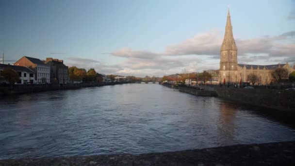 Timelapse River Moy Ballina Town Ireland — Video Stock